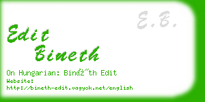 edit bineth business card